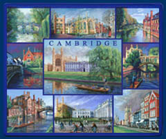 Mouse mat of Cambridge - King's College, Clare Bridge, Trinity Street, Queens', St John's, King's Parade, Senate House and Magdalene