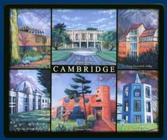 Mouse mat of Cambridge - Fitzwilliam, Wolfson, Lucy Cavendish, Murray Edwards, Robinson and Churchill Colleges