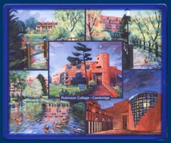 Mouse mat of Robinson College, Cambridge