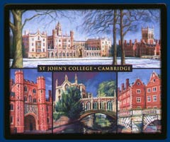 Mouse mat of St John's College, Cambridge