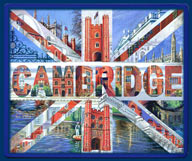 Mouse mat of a union jack composed of images of Cambridge
