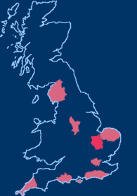 clickable map of English counties