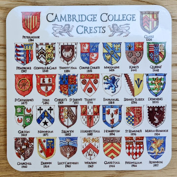 Coaster of Cambridge College Crests