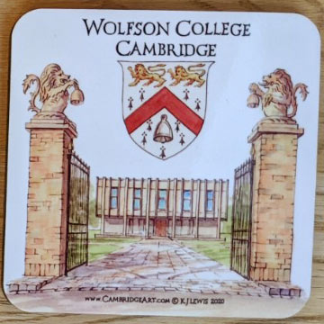 Coaster of Wolfson College Cambridge