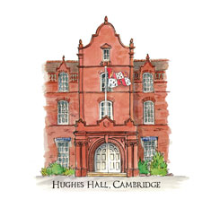 greeting card of Hughes Hall, Cambridge