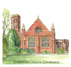 greeting card of Homerton College, Cambridge