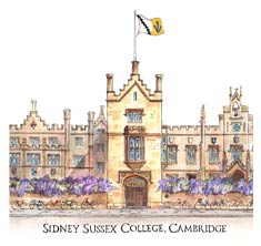 greeting card of Sidney Sussex College, Cambridge