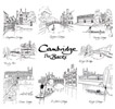 Card of Cambridge Line drawings