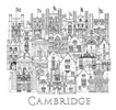 Card of Cambridge Line drawings