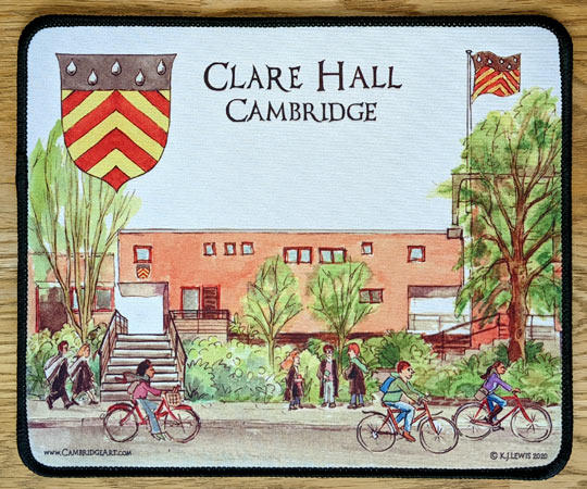 Mouse mat of Clare Hall Cambridge