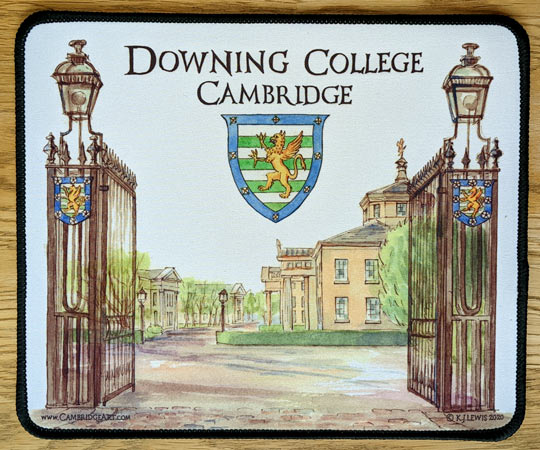 Mouse mat of Downing College Cambridge