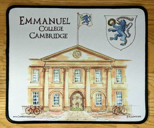 Mouse mat of Emmanuel College Cambridge