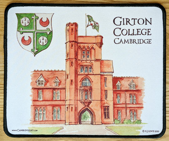 Mouse mat of Girton College Cambridge