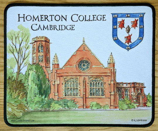 Mouse mat of Homerton College Cambridge