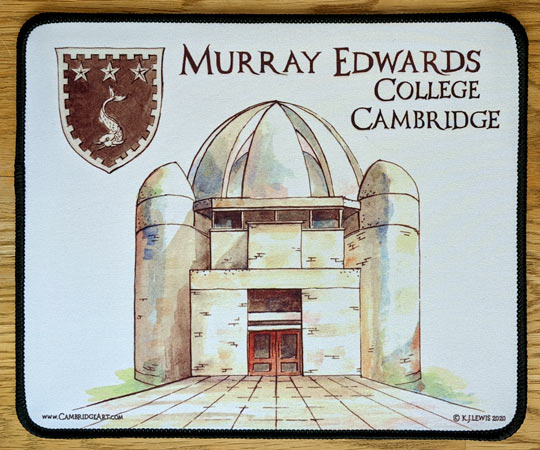 Mouse mat of Murray Edwards College Cambridge