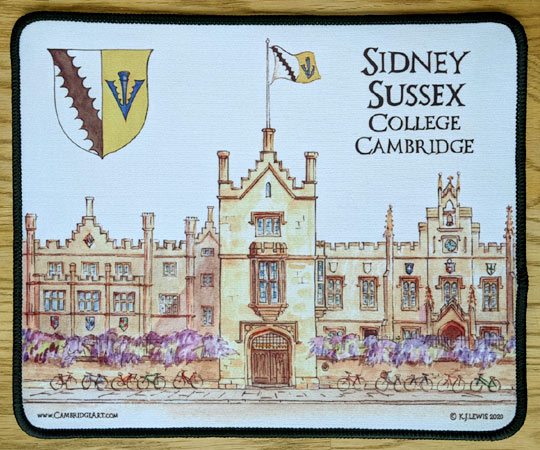 Mouse mat of Sidney Sussex College Cambridge