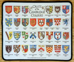 Mouse mat of Cambridge college crests