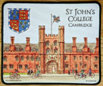 Mouse mat of St John's College, Cambridge