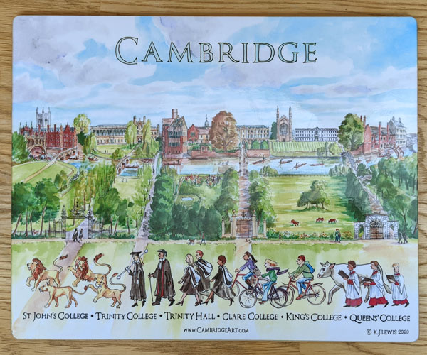 place mat of the Cambridge Backs