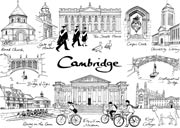 Cambridge line drawings postcard