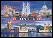 London at Night postcard