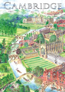 Aerial view of Cambridge postcard