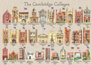 All 31 Cambridge colleges postcard