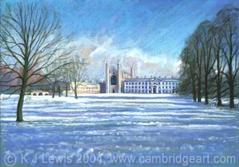Kings College in the snow